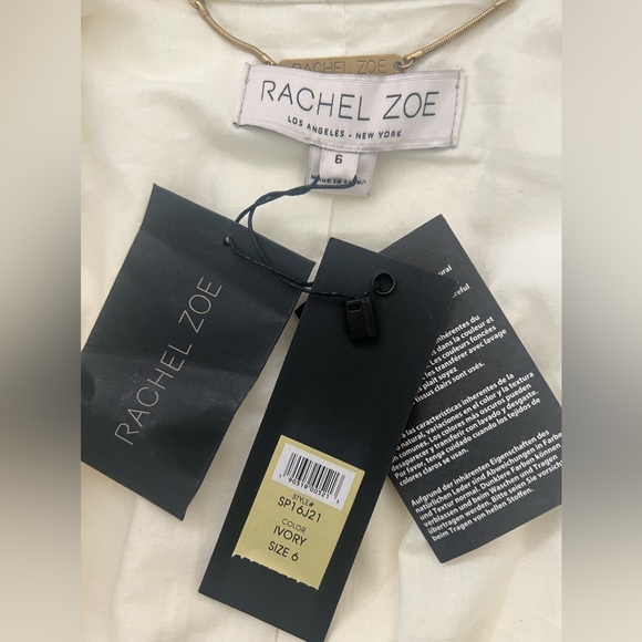 Rachel Zoe Ivory cropped leather jacket size small 4 - Picture 10 of 13